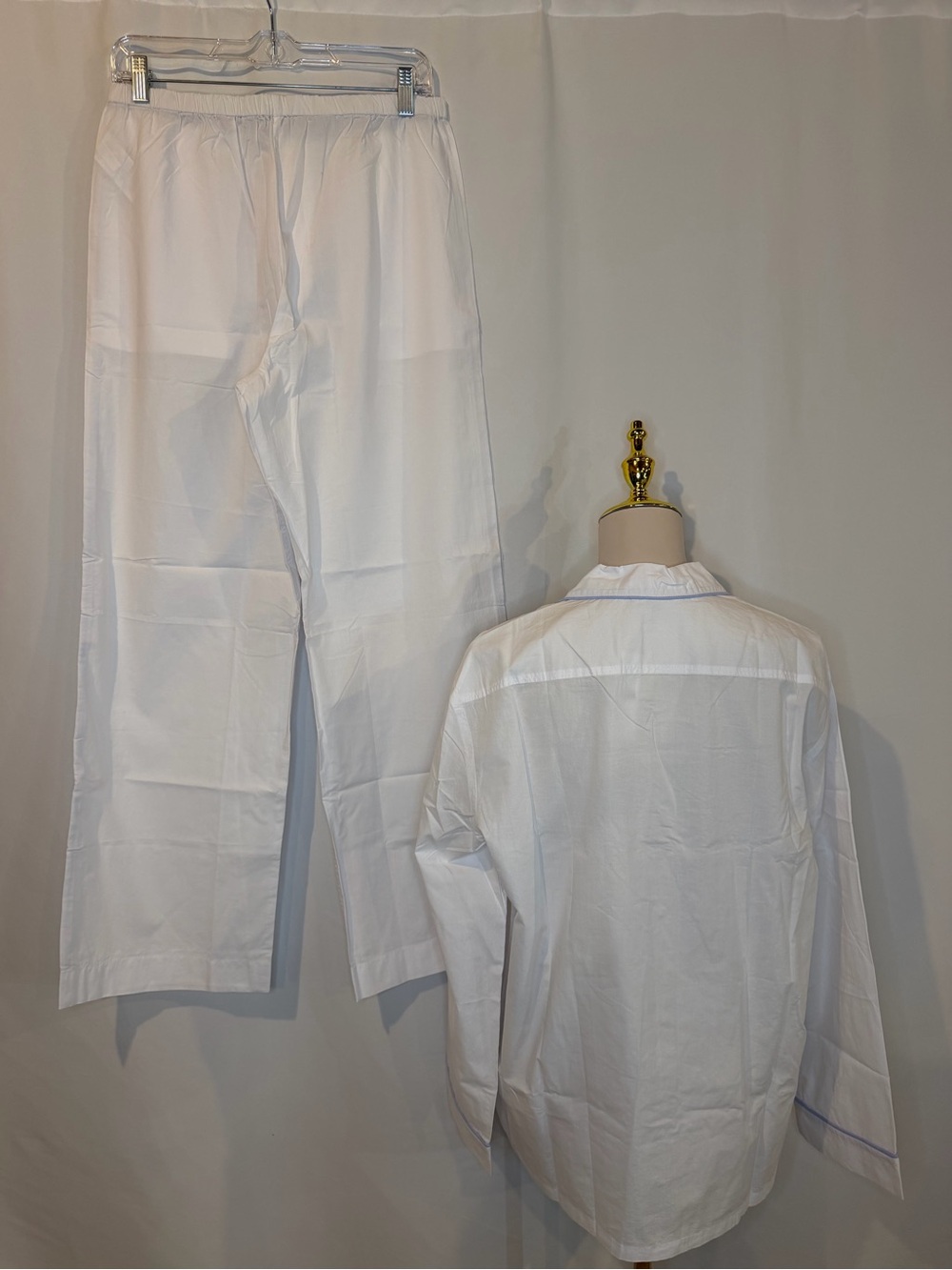 J.Crew Classic pajama pant set in end-on-end cotton in white - Picture 5 of 7